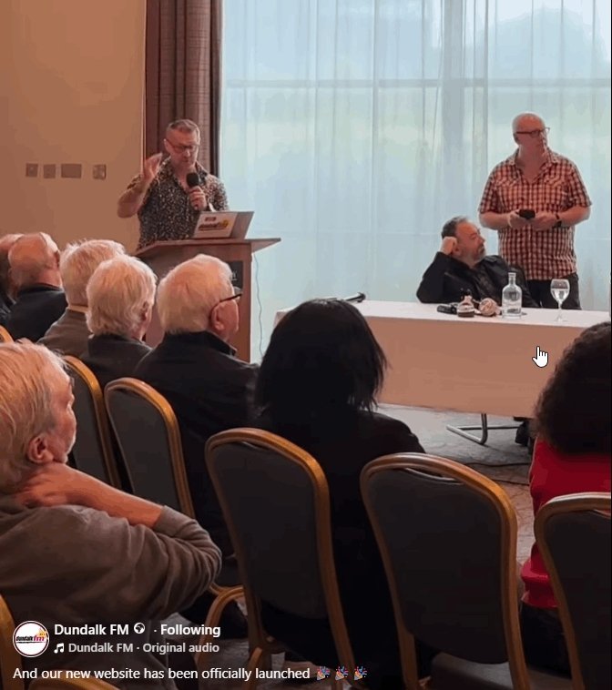 A speaker addresses guests as Dundalk FM's new website is officially announced in the Tallon Room, Gateway Hotel