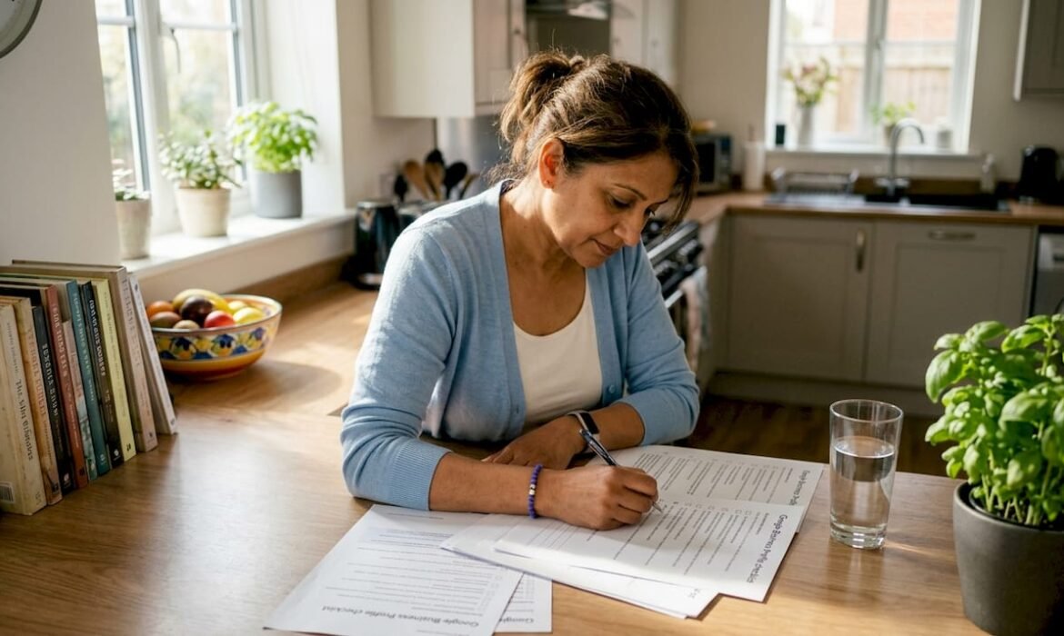 Woman completing local SEO profile checklist