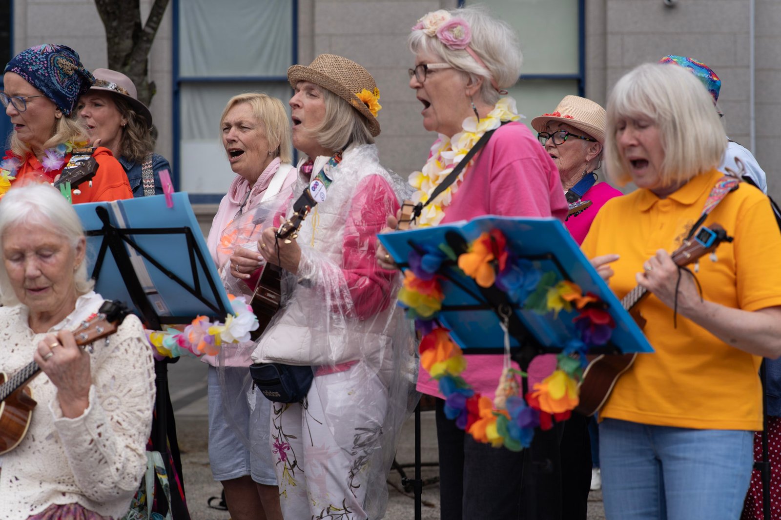 Ukulele performers singing at the Margaret Barry Festival in Dundalk