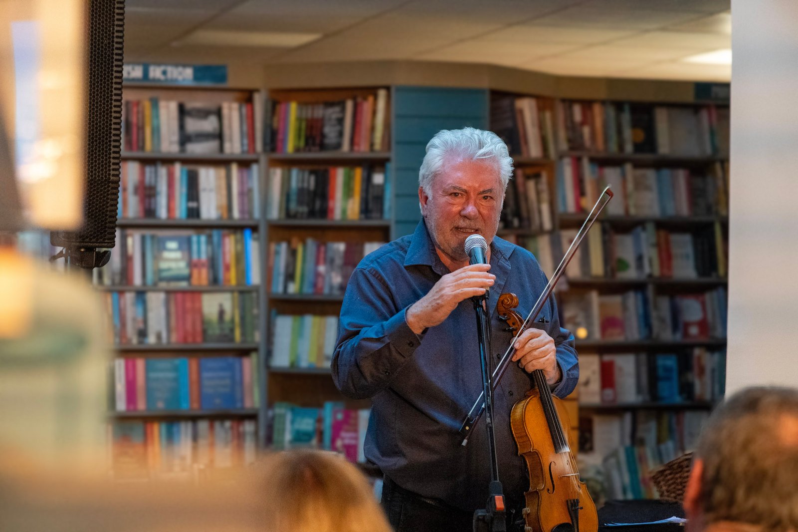 Gerry O'Connor photographed during The Rose in the Gap event at Roe River Books
